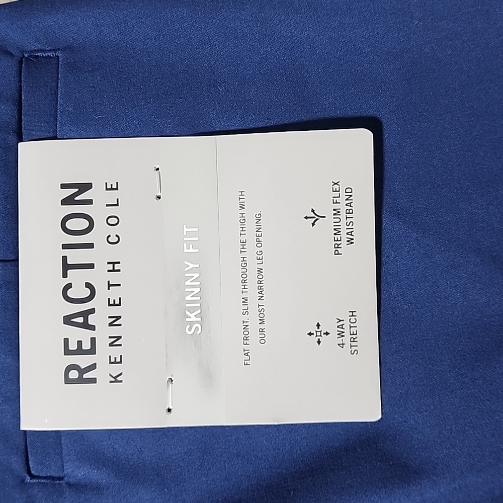 Kenneth Cole Reaction Men's Blue Pants Brand New Skinny Fit - Picture 9 of 15